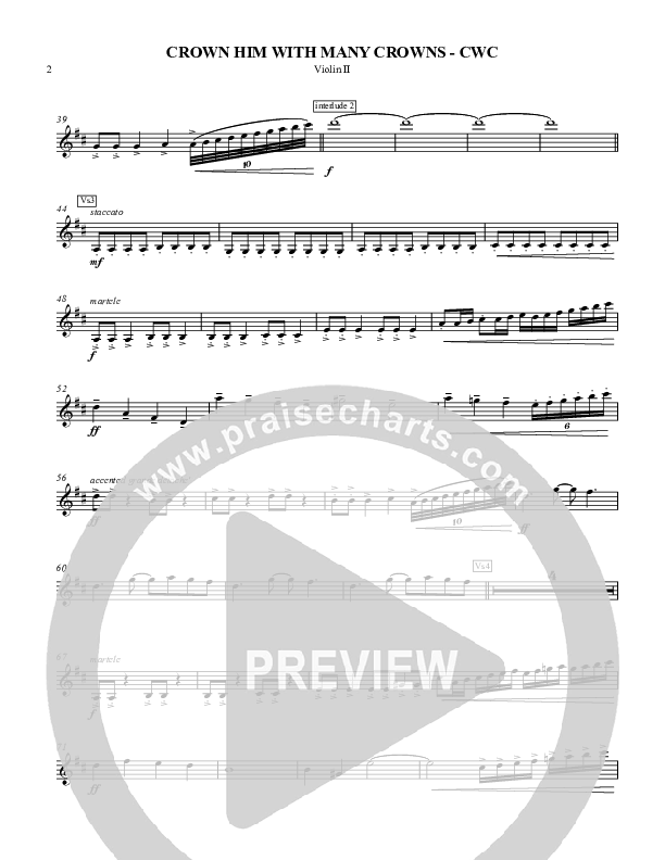 Crown Him With Many Crowns Violin 2 (Chris Hansen)