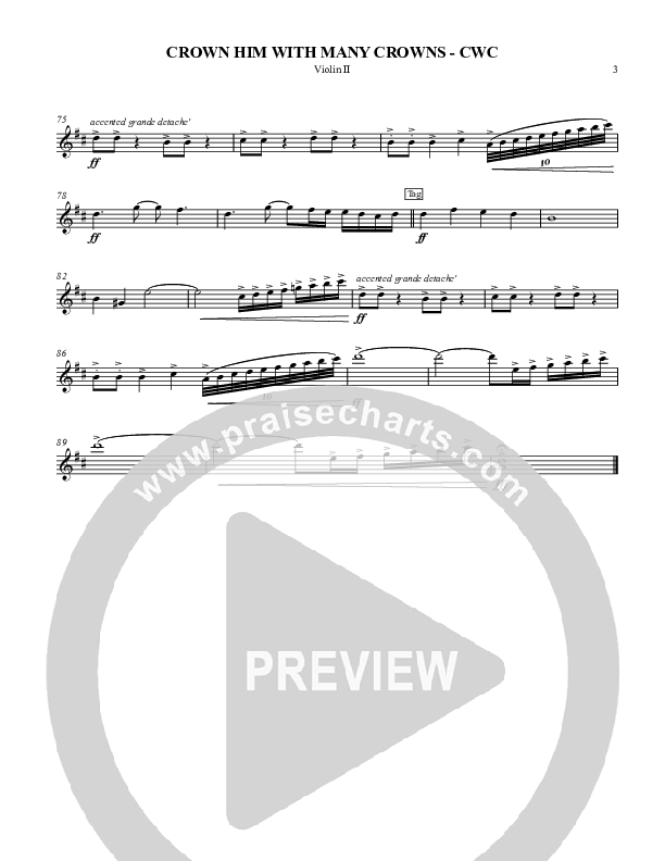 Crown Him With Many Crowns Violin 2 (Chris Hansen)