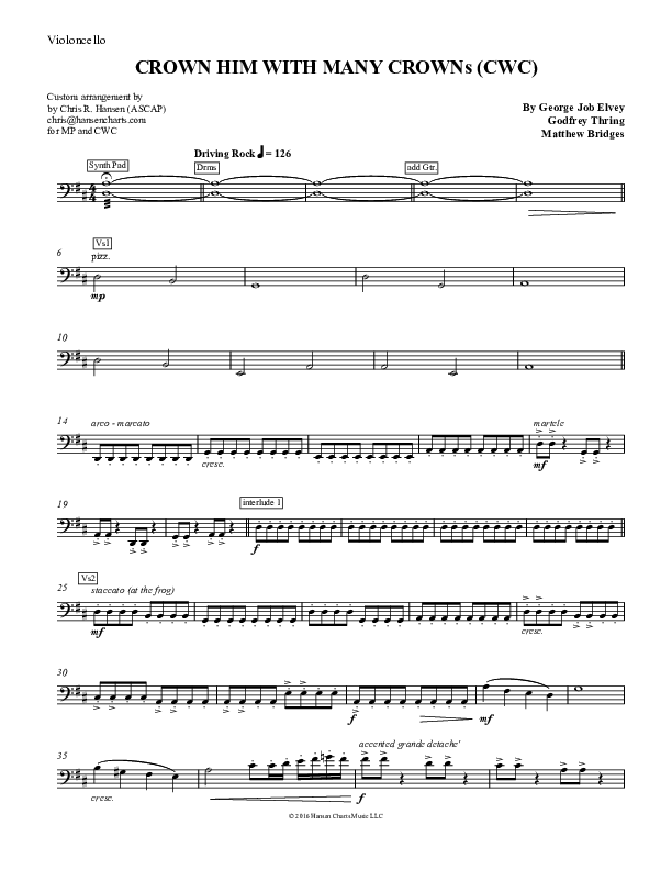 Crown Him With Many Crowns Violincello (Chris Hansen)