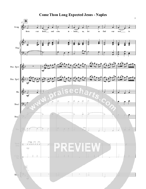 Come Thou Long Expected Jesus Conductor's Score (Chris Hansen)