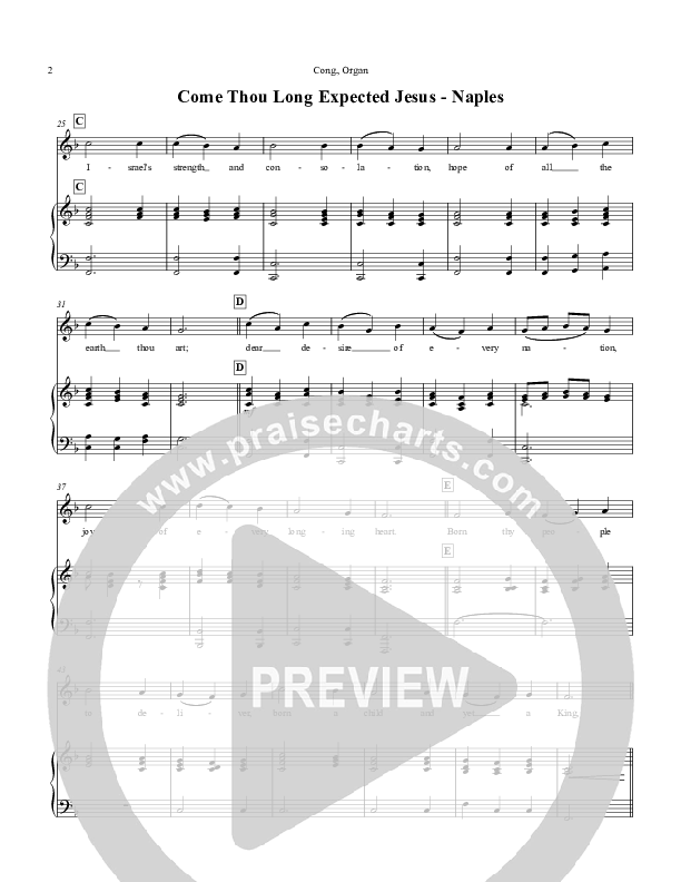 Come Thou Long Expected Jesus Piano/Vocal (Chris Hansen)