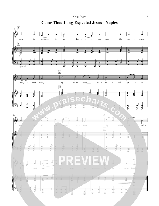 Come Thou Long Expected Jesus Piano/Vocal (Chris Hansen)