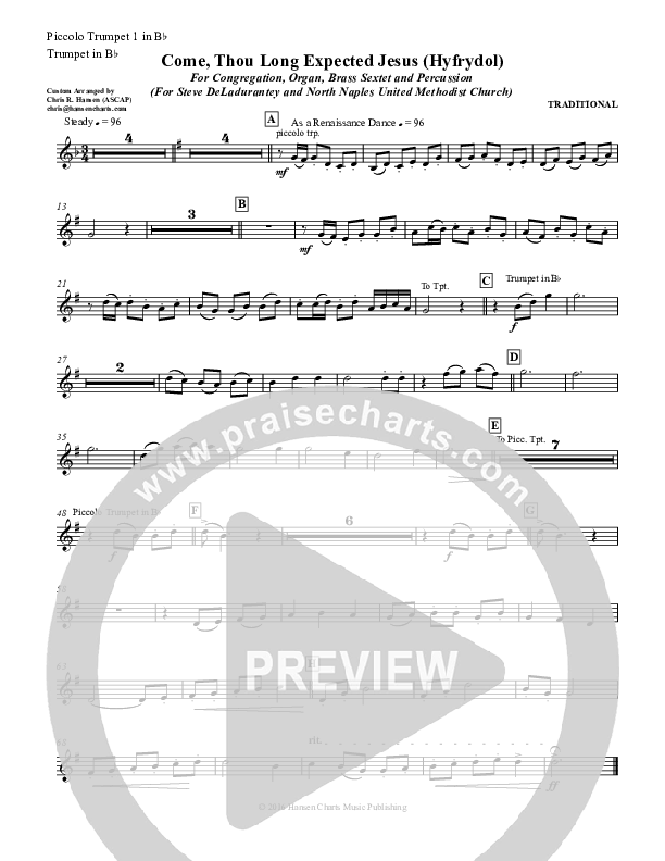 Come Thou Long Expected Jesus Trumpet 1 (Chris Hansen)