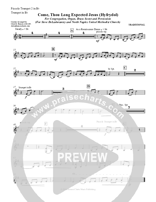Come Thou Long Expected Jesus Trumpet 2 (Chris Hansen)