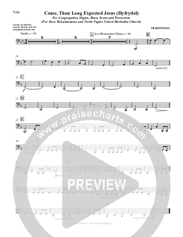 Come Thou Long Expected Jesus Tuba (Chris Hansen)