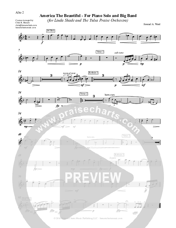 America The Beautiful Alto Sax 1/2 (Chris Hansen)