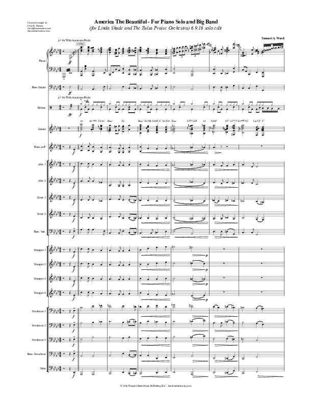 America The Beautiful Conductor's Score (Chris Hansen)