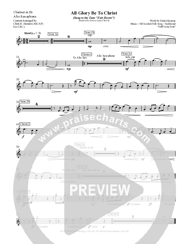 All Glory Be To Christ Clarinet (Chris Hansen)