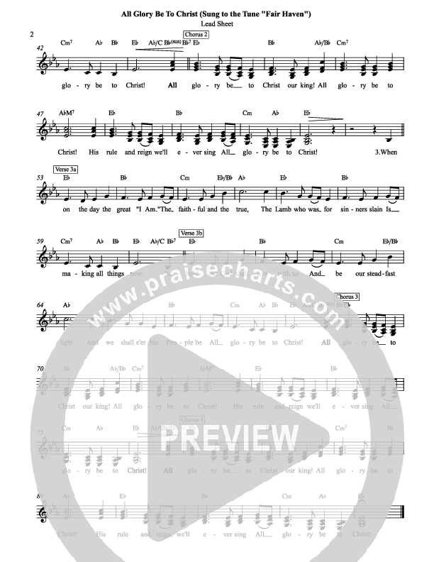 All Glory Be To Christ Lead Sheet (SAT) (Chris Hansen)