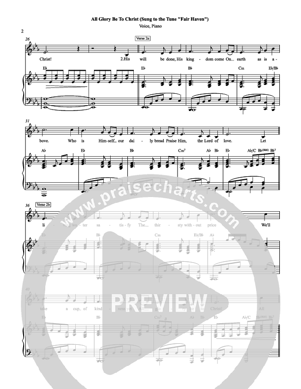 All Glory Be To Christ Piano/Vocal (Chris Hansen)