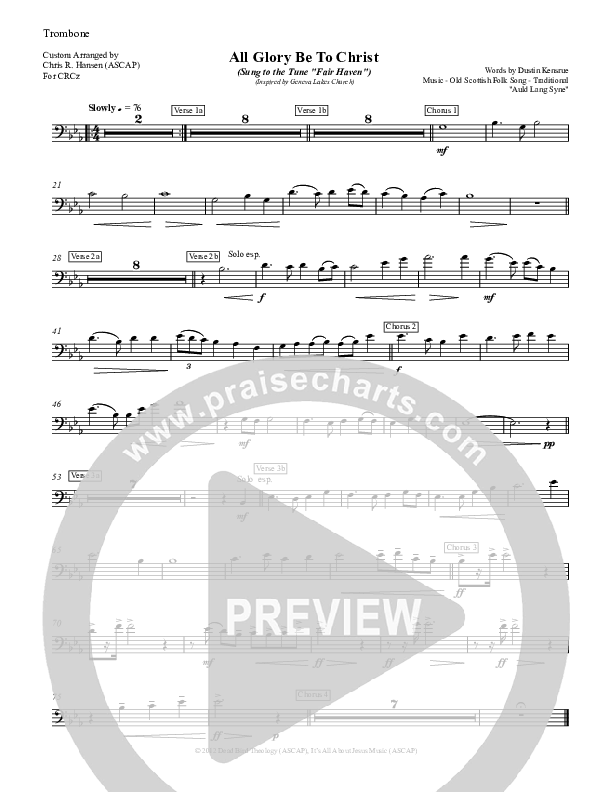 All Glory Be To Christ Trombone (Chris Hansen)
