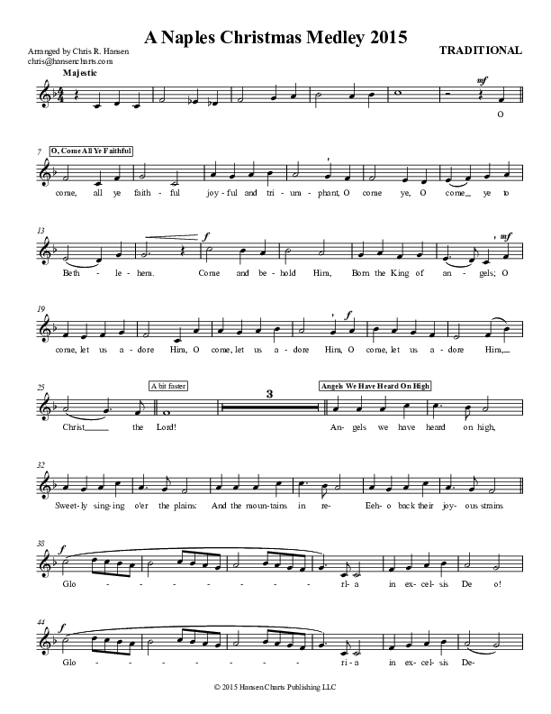 A Naples Christmas Medley Lead & Piano (Chris Hansen)