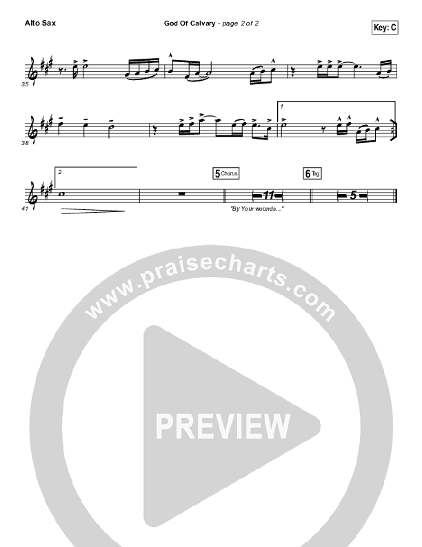 God Of Calvary Alto Sax (Passion / Chris Tomlin)