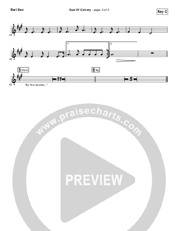 God Of Calvary Bari Sax (Passion / Chris Tomlin)