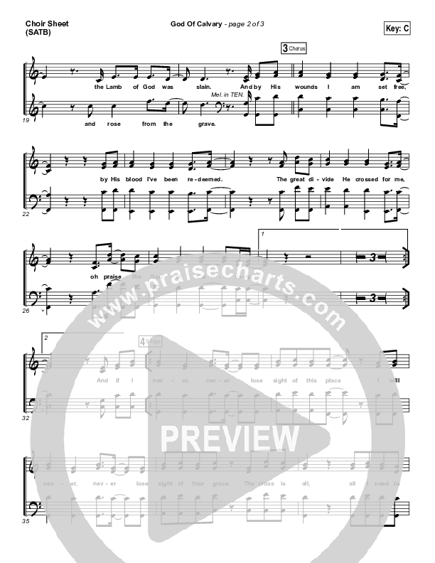 God Of Calvary Choir Sheet (SATB) (Passion / Chris Tomlin)