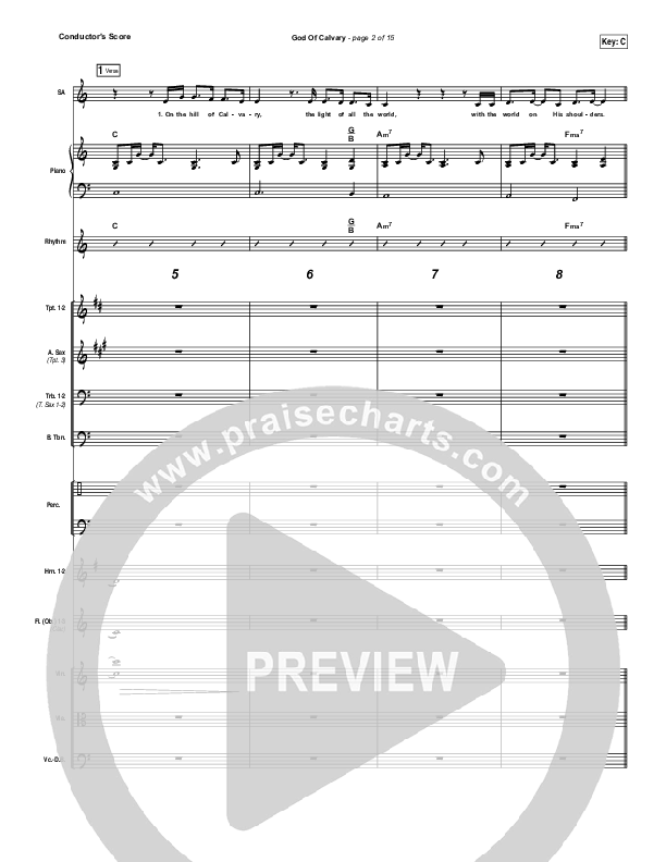 God Of Calvary Conductor's Score (Passion / Chris Tomlin)