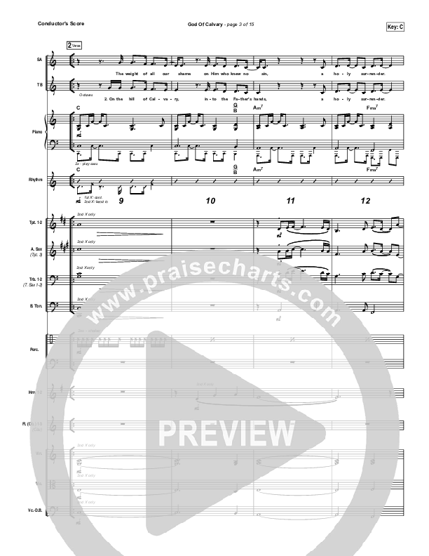 God Of Calvary Conductor's Score (Passion / Chris Tomlin)