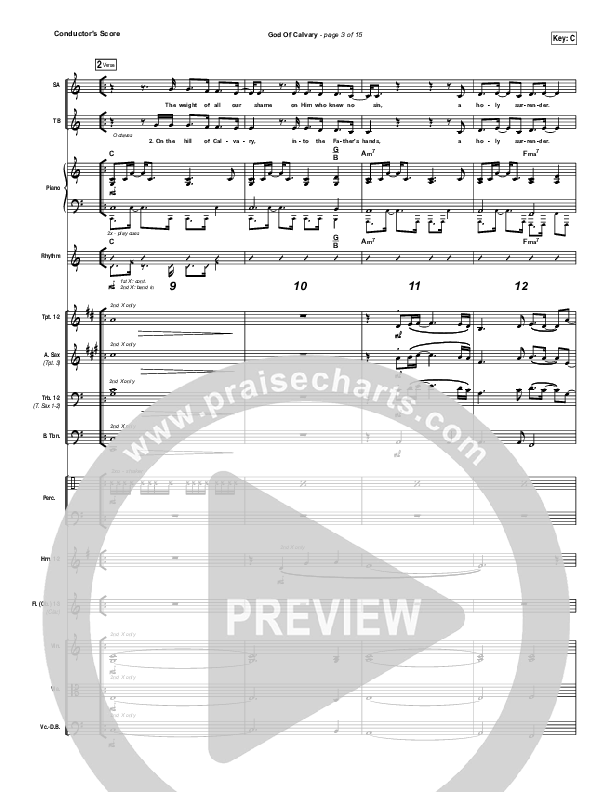 God Of Calvary Conductor's Score (Passion / Chris Tomlin)