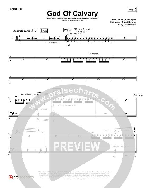 God Of Calvary Percussion (Passion / Chris Tomlin)