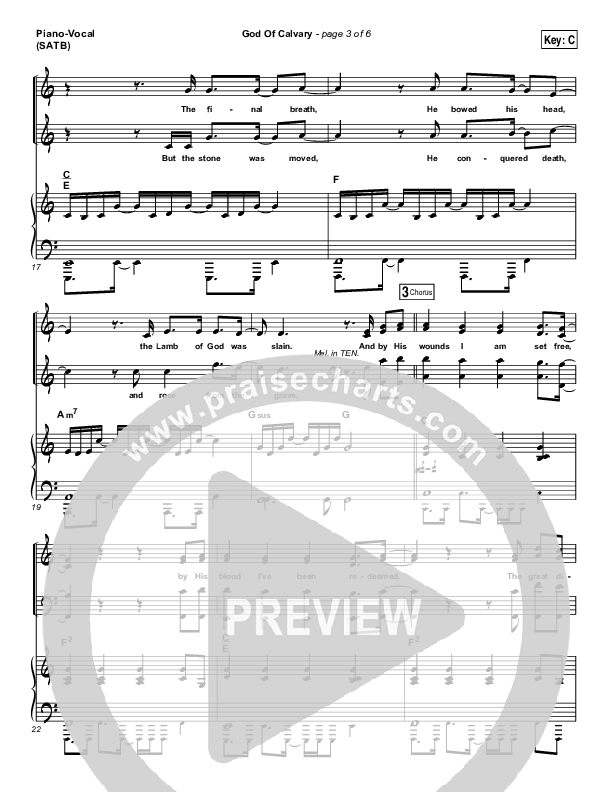 God Of Calvary Piano/Vocal & Lead (Passion / Chris Tomlin)