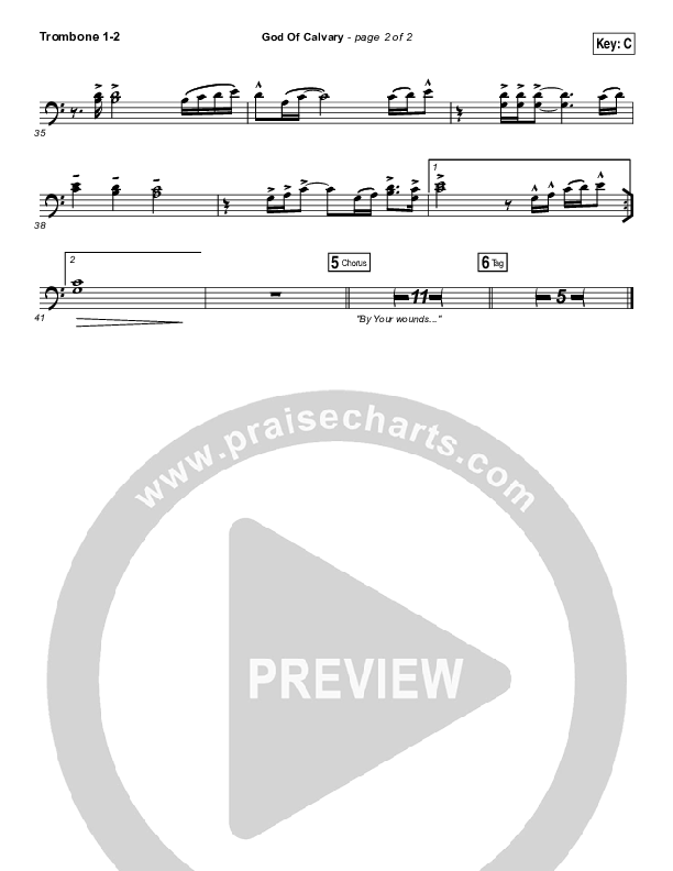 God Of Calvary Trombone 1/2 (Passion / Chris Tomlin)