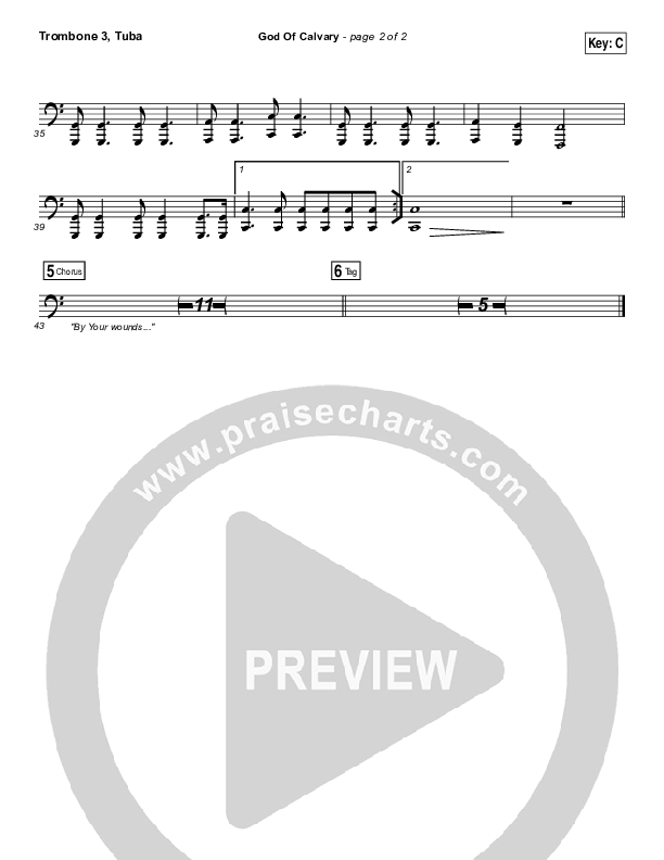 God Of Calvary Trombone 3/Tuba (Passion / Chris Tomlin)