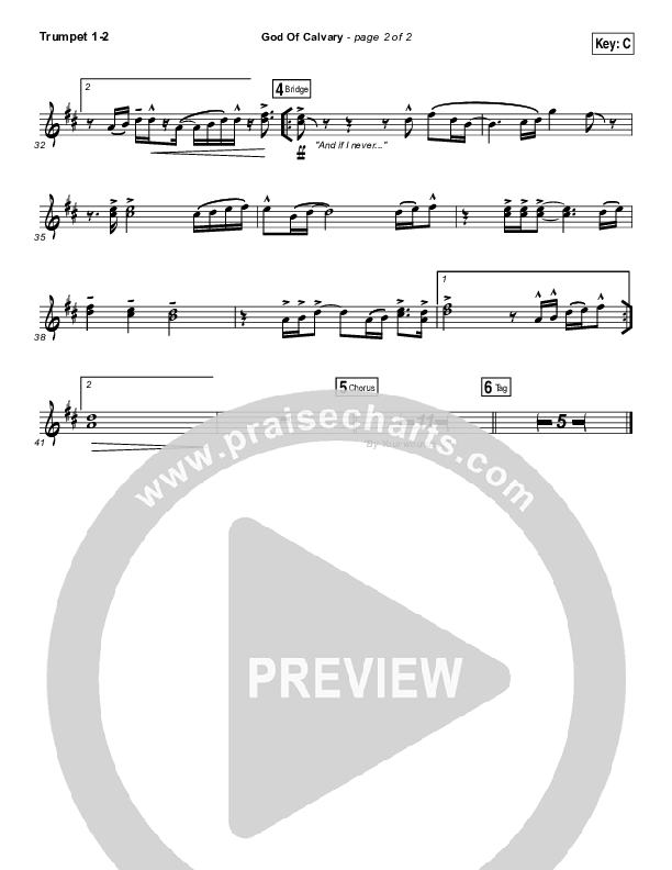 God Of Calvary Trumpet 1,2 (Passion / Chris Tomlin)