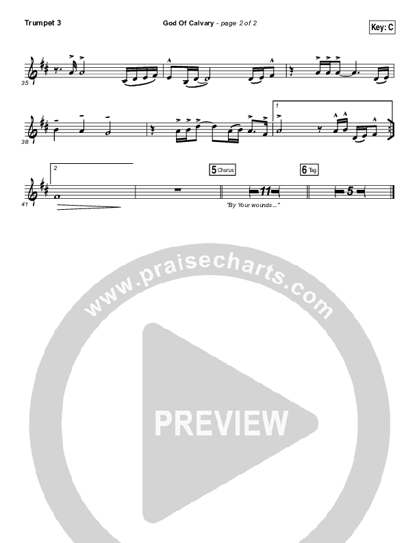 God Of Calvary Trumpet 3 (Passion / Chris Tomlin)