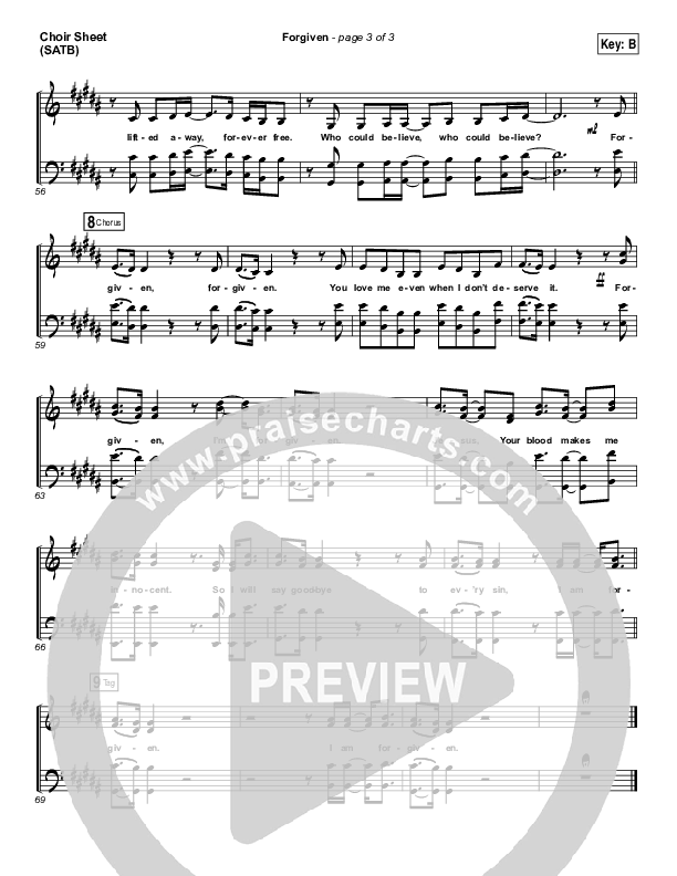 Forgiven Choir Sheet (SATB) (Passion / David Crowder)
