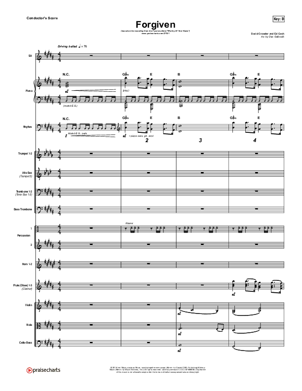 Forgiven Conductor's Score (Passion / David Crowder)