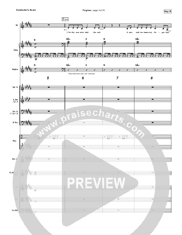 Forgiven Conductor's Score (Passion / David Crowder)