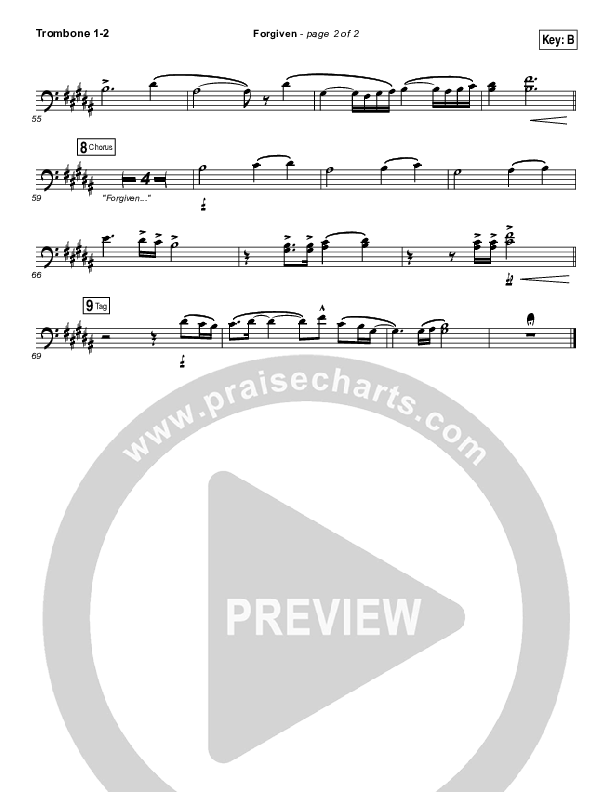 Forgiven Trombone 1/2 (Passion / David Crowder)
