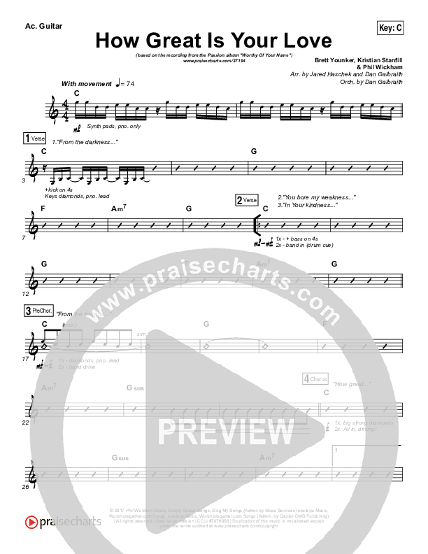 How Great Is Your Love Acoustic Guitar (Passion / Kristian Stanfill)