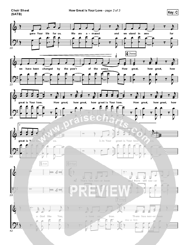 How Great Is Your Love Choir Sheet (SATB) (Passion / Kristian Stanfill)
