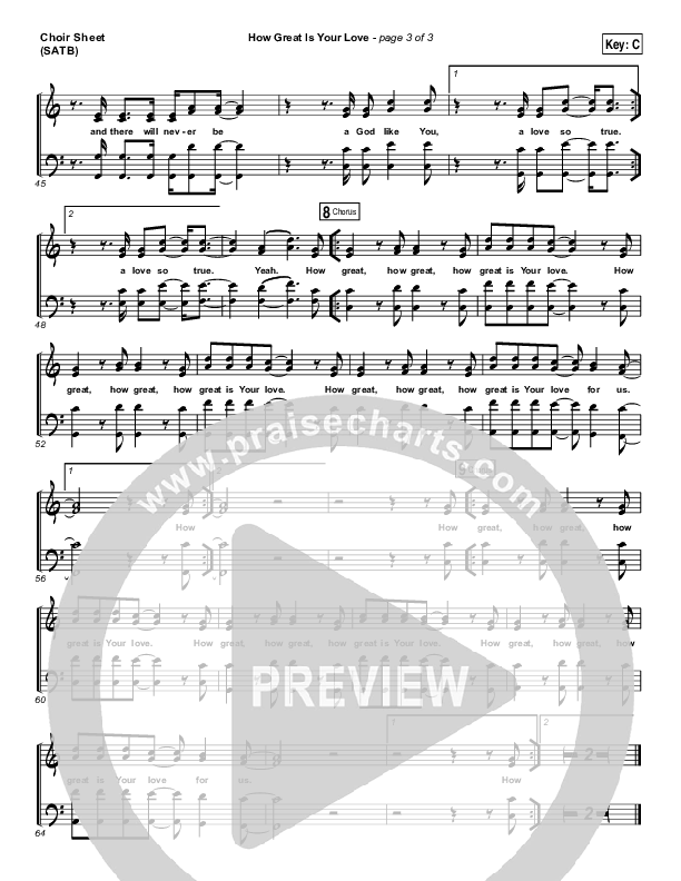How Great Is Your Love Choir Sheet (SATB) (Passion / Kristian Stanfill)