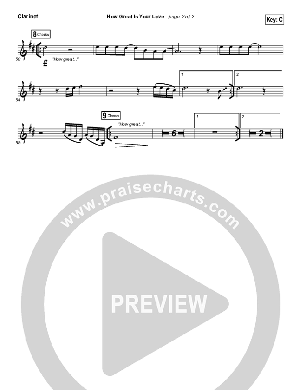 How Great Is Your Love Clarinet (Passion / Kristian Stanfill)