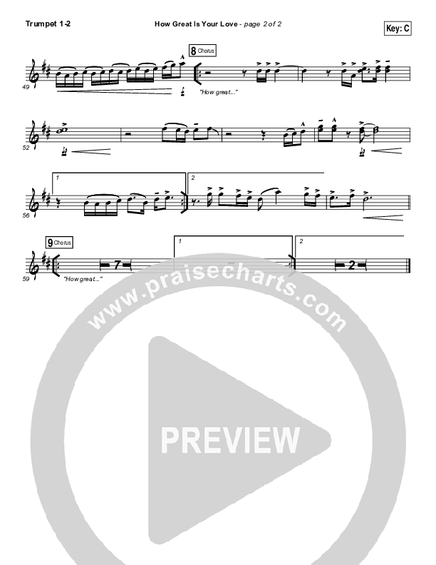 How Great Is Your Love Trumpet 1,2 (Passion / Kristian Stanfill)