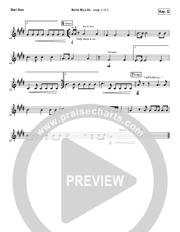 Build My Life Bari Sax (Passion / Brett Younker)