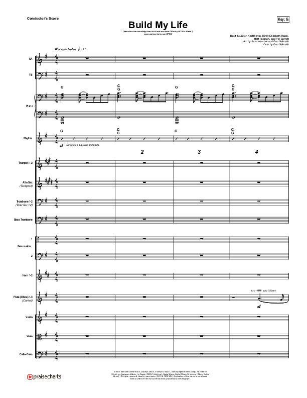 Build My Life Conductor's Score (Passion / Brett Younker)