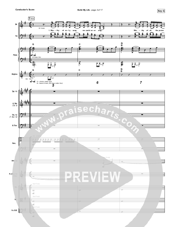 Build My Life Conductor's Score (Passion / Brett Younker)