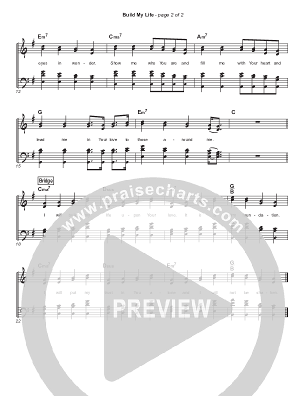 Build My Life Hymn Sheet (Passion / Brett Younker)