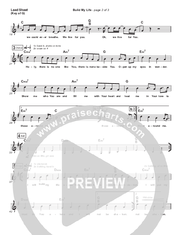 Build My Life Lead Sheet (Mel) (Passion / Brett Younker)