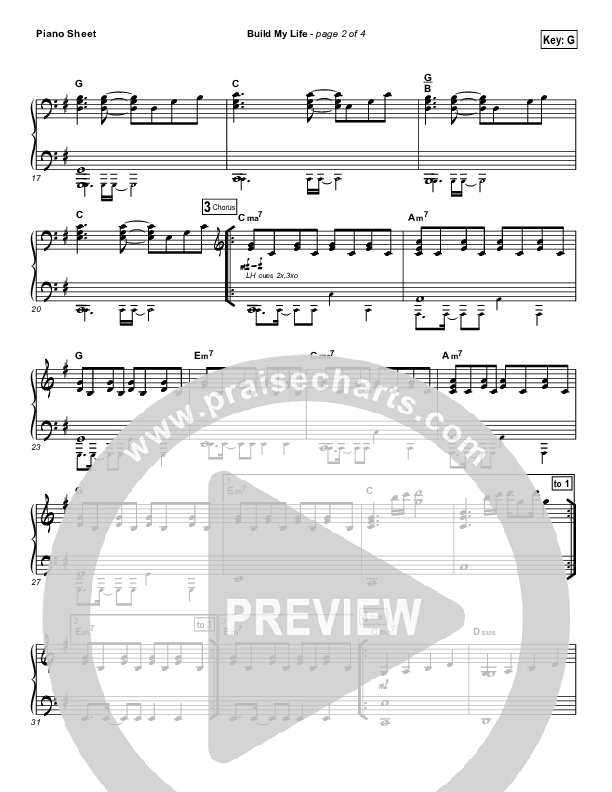 Build My Life Piano Sheet (Passion / Brett Younker)