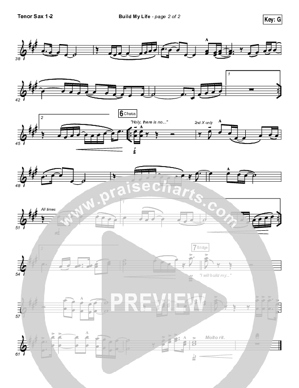 Build My Life Tenor Sax 1,2 (Passion / Brett Younker)