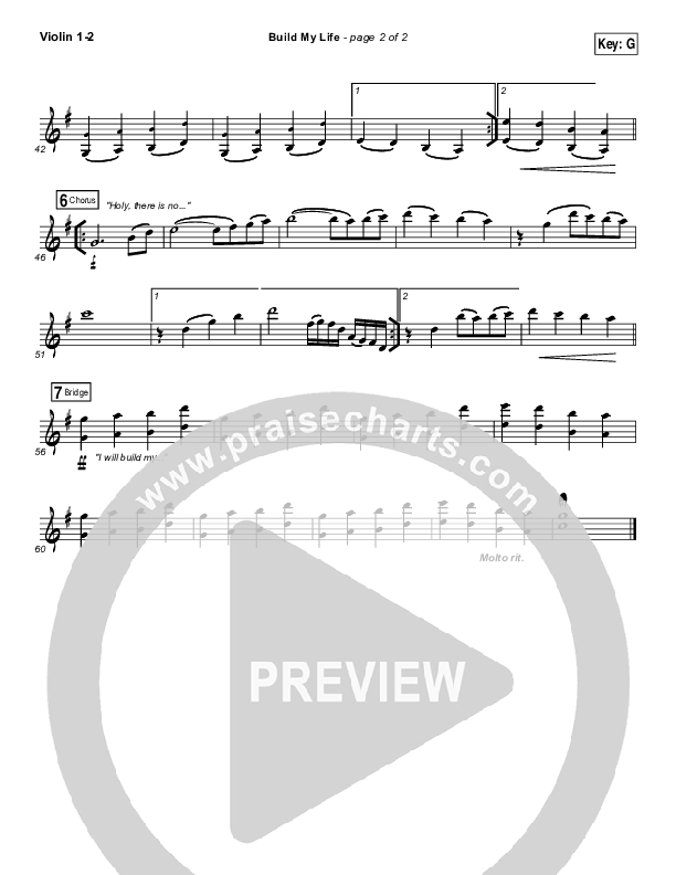 Build My Life Violin 1,2 (Passion / Brett Younker)