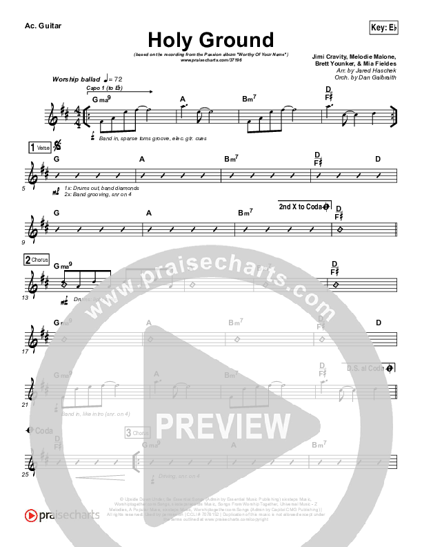 Holy Ground Acoustic Guitar (Passion / Melodie Malone)