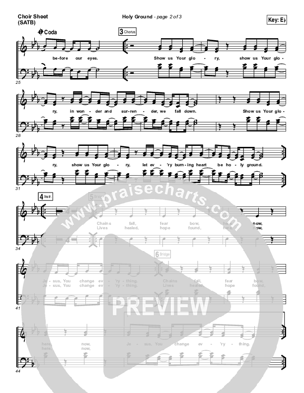 Holy Ground Choir Sheet (SATB) (Passion / Melodie Malone)