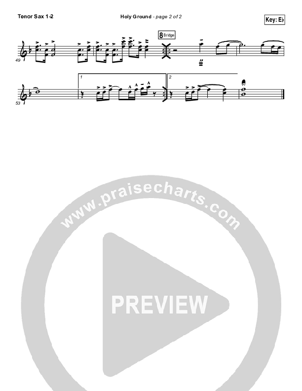 Holy Ground Tenor Sax 1/2 (Passion / Melodie Malone)