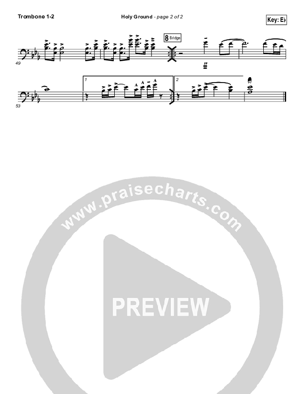 Holy Ground Trombone 1/2 (Passion / Melodie Malone)