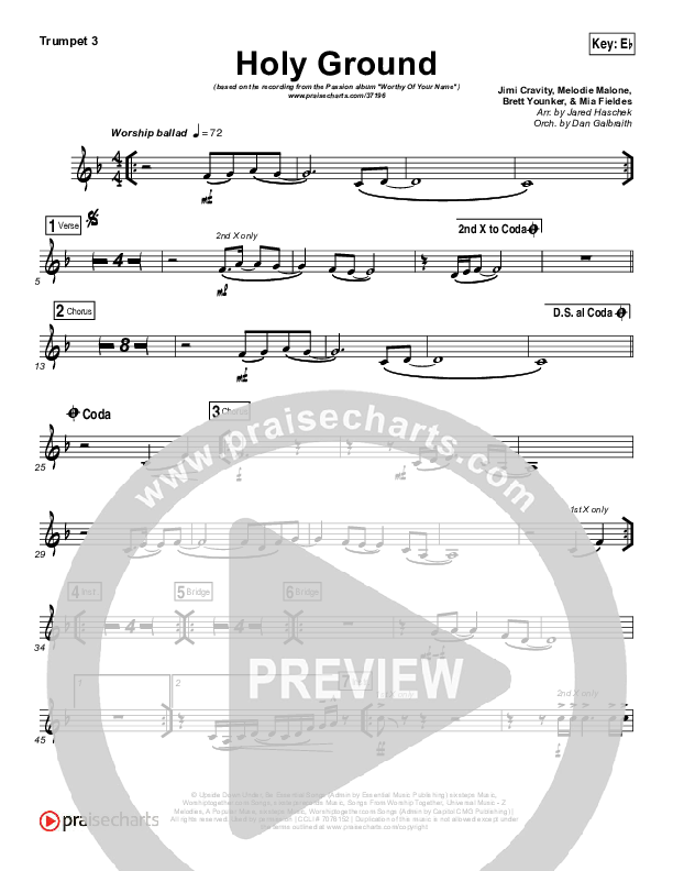 Holy Ground Trumpet 3 (Passion / Melodie Malone)